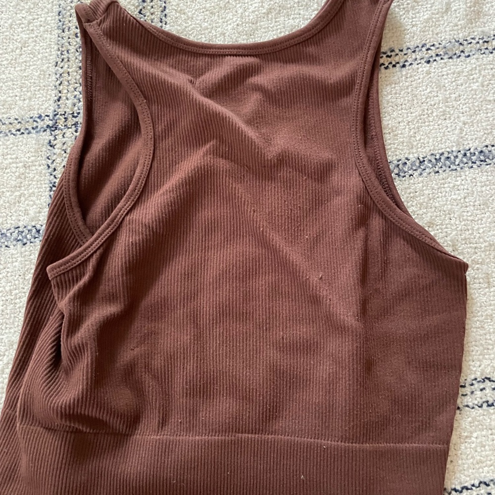 Rue21 Brown Ribbed Fitted Tank Top